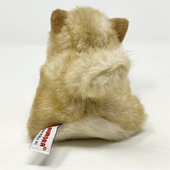 Aurora World‎ Yellow Gold Cat Plush 4” Tall Mini Blue Eyes - Picture 3 of 8